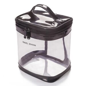 กระเป๋าใส่เครื่องสําอาง ทรงถัง ความจุขนาดใหญ่ สีดำ