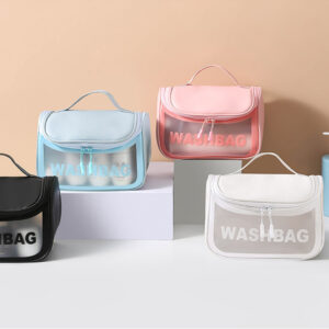 กระเป๋าใส่เครื่องสำอางค์ PU+PVC กระเป๋าใสของ ครบสี 20/ชิ้น