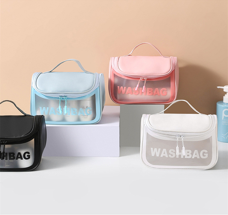 กระเป๋าใส่เครื่องสำอางค์ PU+PVC กระเป๋าใสของ ครบสี 20/ชิ้น