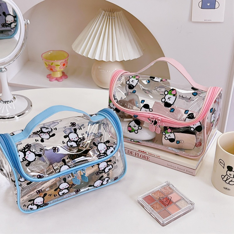 กระเป๋าใส่เครื่องสำอางแบบพกพากันน้ำ ลายน้องหมาน่ารัก  2/ชิ้น คละสี