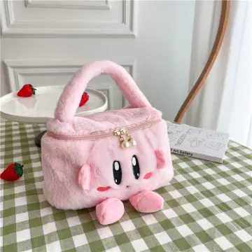 กระเป๋าผ้ามีขนนุ่มๆใส่เครื่องสำอาง น้องน่ารัก สีชมพู